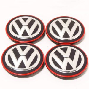 4X Volkswagen VW 56mm Coprimozzo 6CD601171 Rosso